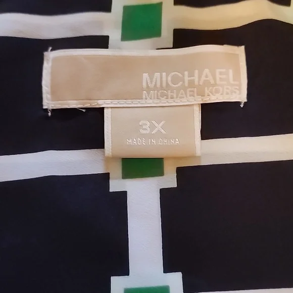 NWOT MICHAEL KORS FULL ZIP BLOUSE Unique Print - Picture 8 of 12